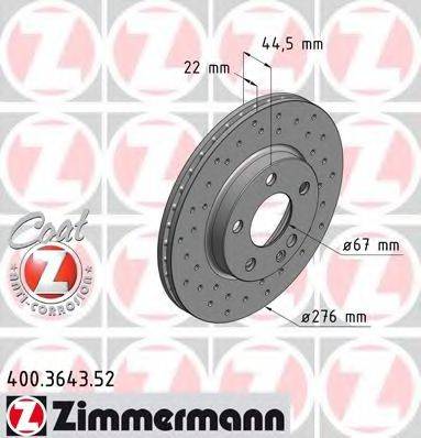 ZIMMERMANN 400364352 Тормозной диск