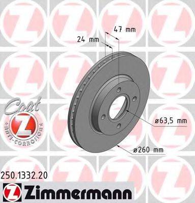 ZIMMERMANN 250133220 Тормозной диск