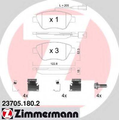 ZIMMERMANN 237051802 Комплект тормозных колодок, дисковый тормоз