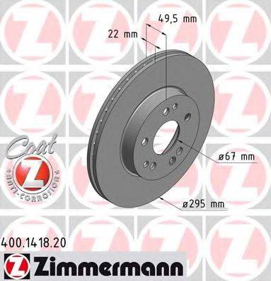 ZIMMERMANN 400141820 Тормозной диск