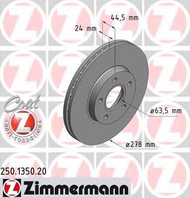 ZIMMERMANN 250135020 гальмівний диск