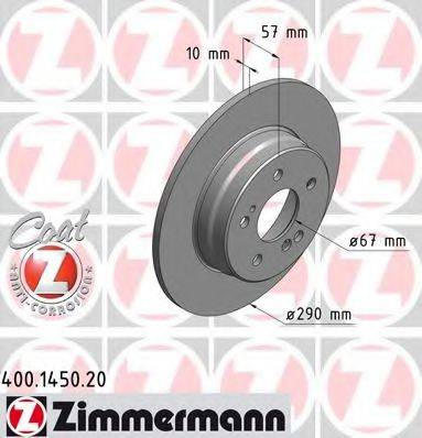 ZIMMERMANN 400145020 Тормозной диск