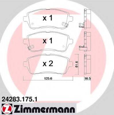ZIMMERMANN 242831751 Комплект тормозных колодок, дисковый тормоз