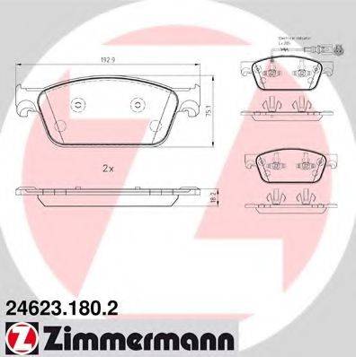ZIMMERMANN 246231802 Комплект тормозных колодок, дисковый тормоз