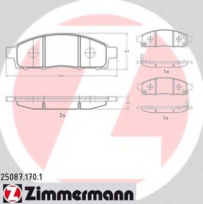ZIMMERMANN 250871701 Комплект тормозных колодок, дисковый тормоз