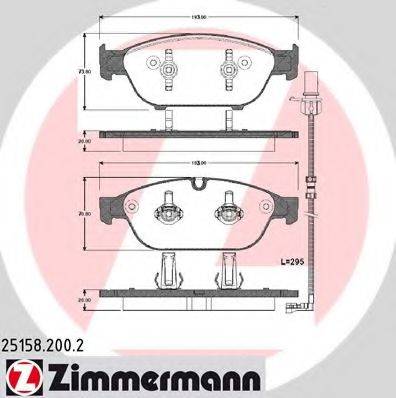 ZIMMERMANN 251582002 Комплект тормозных колодок, дисковый тормоз