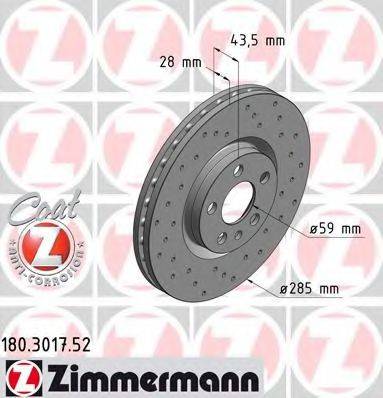 ZIMMERMANN 180301752 Тормозной диск