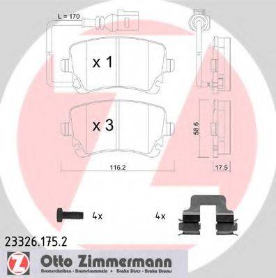 ZIMMERMANN 233261752 Комплект тормозных колодок, дисковый тормоз