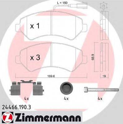 ZIMMERMANN 244661903 Комплект тормозных колодок, дисковый тормоз