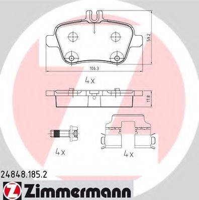 ZIMMERMANN 248481852 Комплект тормозных колодок, дисковый тормоз