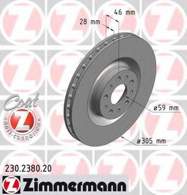 ZIMMERMANN 230238020 Тормозной диск
