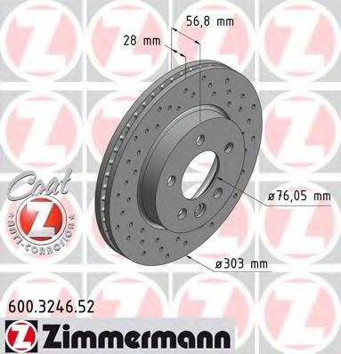 ZIMMERMANN 600324652 Тормозной диск
