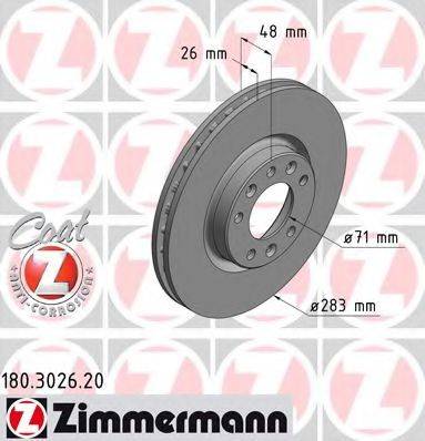 Тормозной диск ZIMMERMANN 180.3026.20