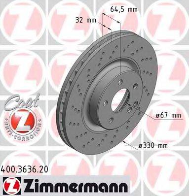 ZIMMERMANN 400363620 Тормозной диск