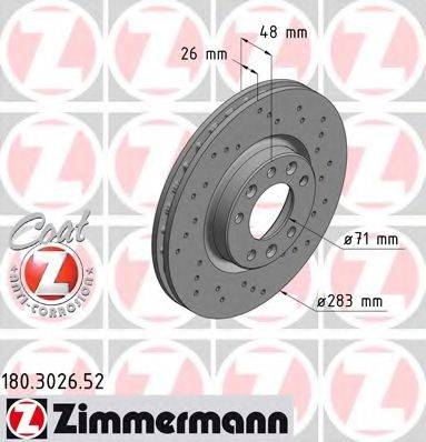 ZIMMERMANN 180302652 гальмівний диск