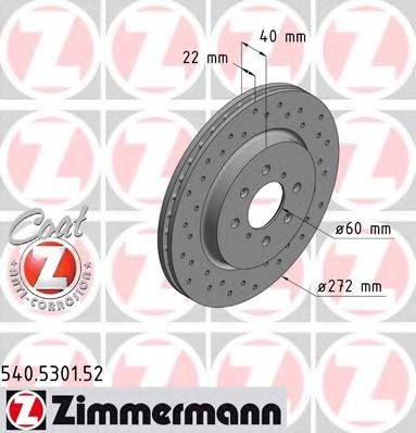 ZIMMERMANN 540530152 гальмівний диск