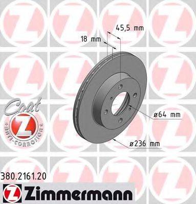 гальмівний диск ZIMMERMANN 380.2161.20