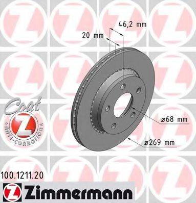 ZIMMERMANN 100121120 Тормозной диск