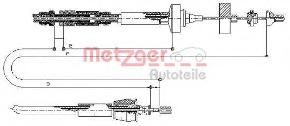 METZGER 102962 Трос, управление сцеплением