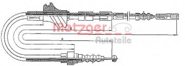 Трос, стояночная тормозная система METZGER 10.4094