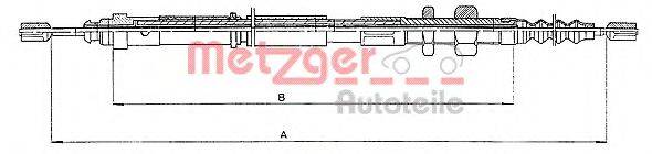 Трос, стояночная тормозная система METZGER 10.4652