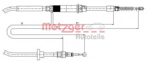 Трос, стояночная тормозная система METZGER 10.7484