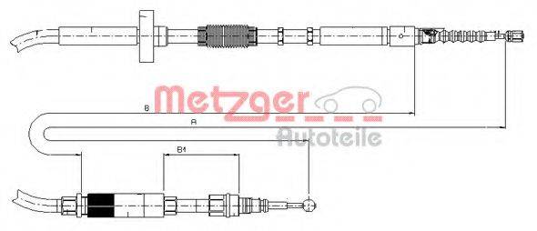 METZGER 107531 Трос, стояночная тормозная система