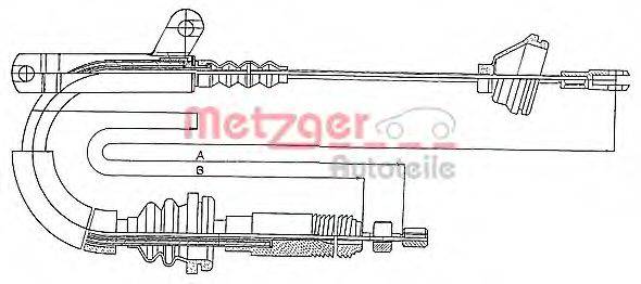 METZGER 10817 Трос, стоянкова гальмівна система