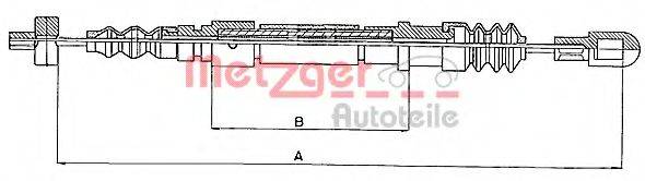 METZGER 10824 Трос, стояночная тормозная система
