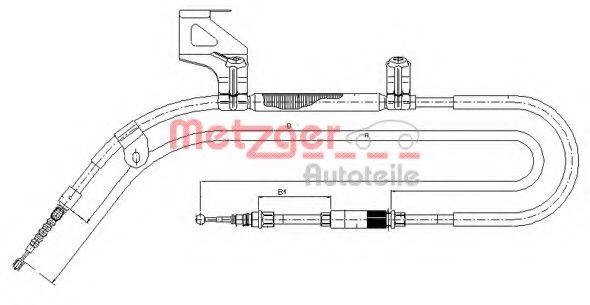 Трос, стояночная тормозная система METZGER 10.9040