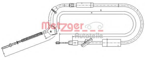 METZGER 109332 Трос, стояночная тормозная система