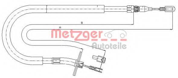 METZGER 109877 Трос, стояночная тормозная система