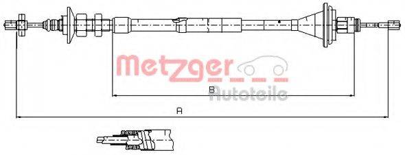METZGER 112911 Трос, управление сцеплением
