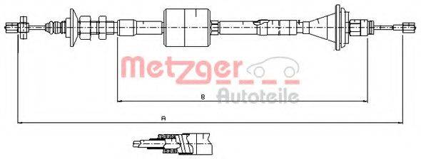 METZGER 112912 Трос, управление сцеплением