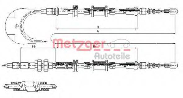 METZGER 115492 Трос, стояночная тормозная система