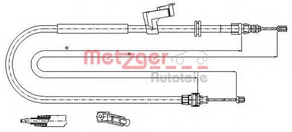 METZGER 115494 Трос, стояночная тормозная система