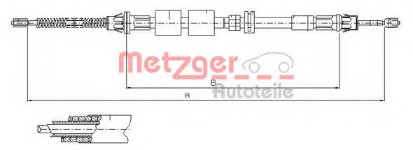 Трос, стоянкова гальмівна система METZGER 11.5507