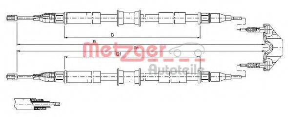METZGER 115765 Трос, стояночная тормозная система