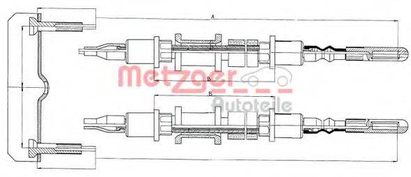 Трос, стоянкова гальмівна система METZGER 11.5821