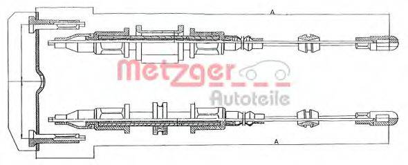 Трос, стоянкова гальмівна система METZGER 11.5853
