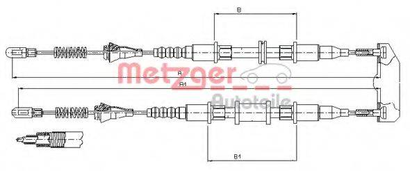 Трос, стоянкова гальмівна система METZGER 11.5854