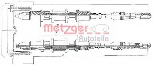 METZGER 115855 Трос, стояночная тормозная система