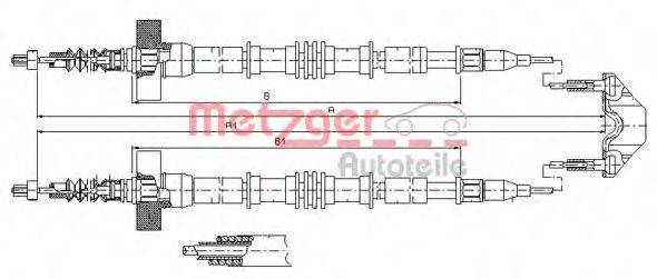 METZGER 115859 Трос, стояночная тормозная система