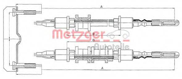 METZGER 115971 Трос, стояночная тормозная система