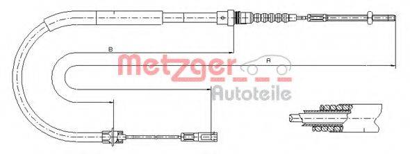 METZGER 116025 Трос, стояночная тормозная система
