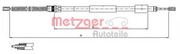 METZGER 11604 Трос, стояночная тормозная система