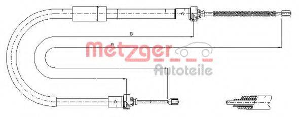 METZGER 116573 Трос, стоянкова гальмівна система