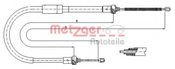METZGER 116574 Трос, стоянкова гальмівна система