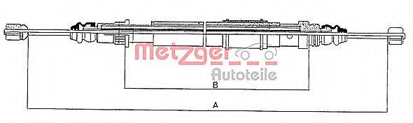 METZGER 116593 Трос, стояночная тормозная система