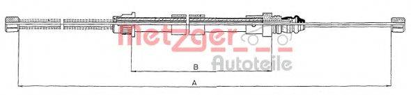 METZGER 116673 Трос, стояночная тормозная система